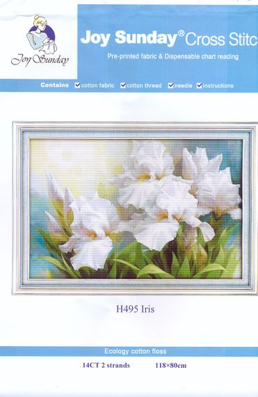 Набір для вишивання за нанесеною на канву схемою "Iris". AIDA 14CT printed, 118*80 см | Зображення 1