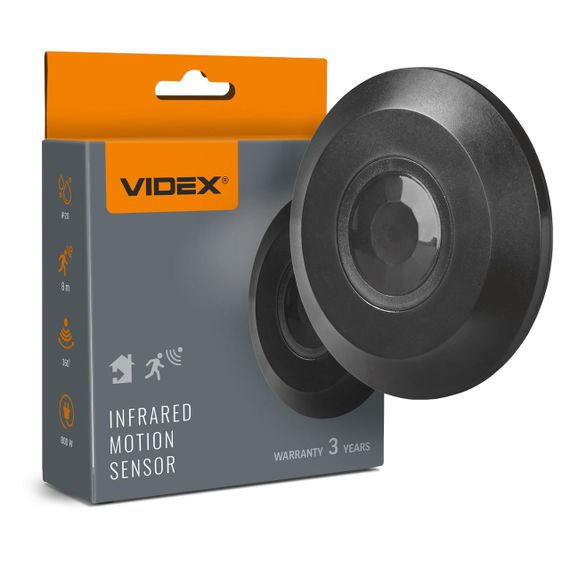Датчик руху та освітленості VIDEX VL-SPC05B 220V 800W інфрачервоний чорний