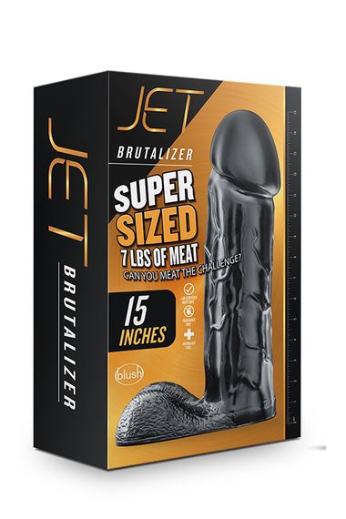 Фалоімітатор гігант JET BRUTALIZER BLACK, Черный | Зображення 1