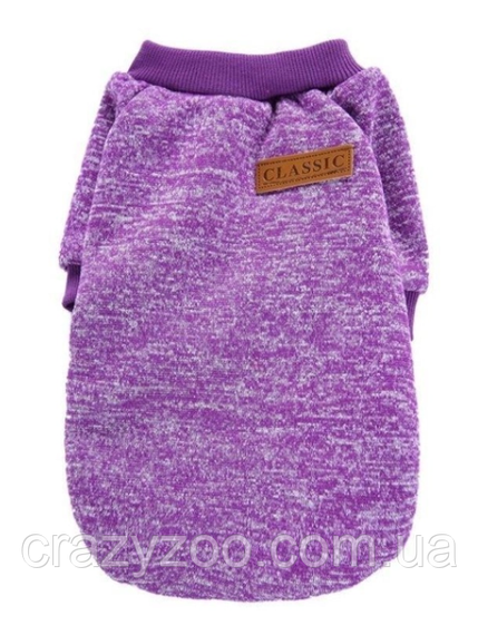 Кофта для собак и котов EcoToys Purple S рябая фиолетовая A: 25 см B: 34 см C: 20 см 7093