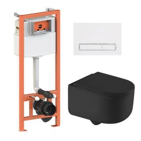 Готове рішення Qtap для ванної кімнати: підвісний унітаз Taurus Ultra Quiet 490x360x380 + комплект інсталяції Nest 4 в 1