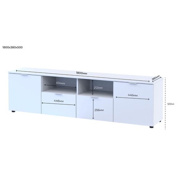 Тумба під ТВ Doros Рон 4 180х38х50 см Білий (DRS-011298) | Зображення 1