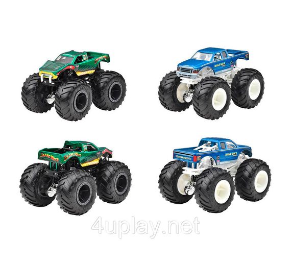 Подарочный набор 2 монстр-трака Хот Вилс Змея и Бигфут Оригинал Hot Wheels Monster Trucks Snakebite vs Bigfoot | Зображення 1