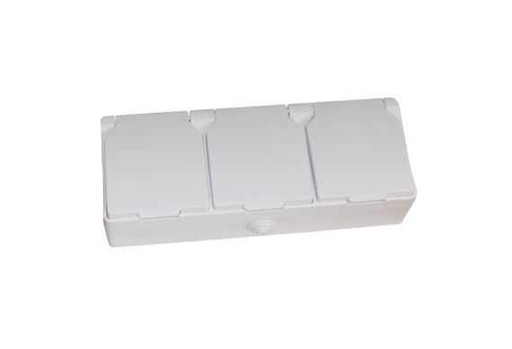 Розетка зовнішня установка 3-а з/к біла IP54 SURFACE Ny95001227 | Зображення 1
