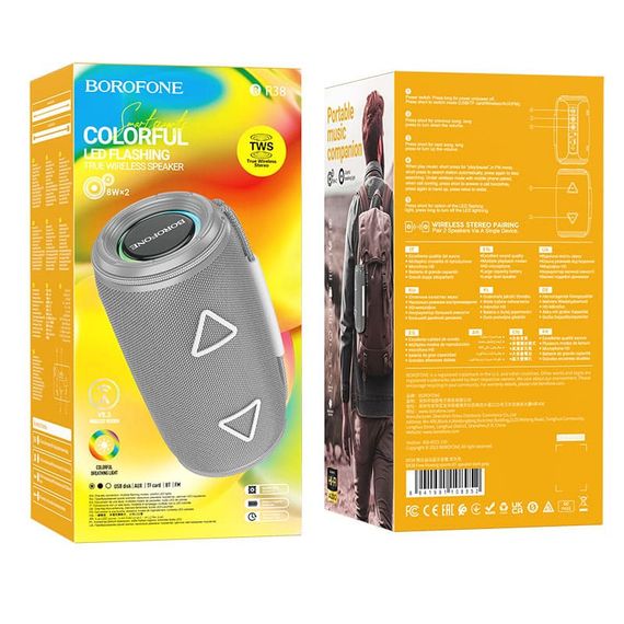 Bluetooth Колонка Borofone BR38 Free-flowing sports Dark Gray | Зображення 1