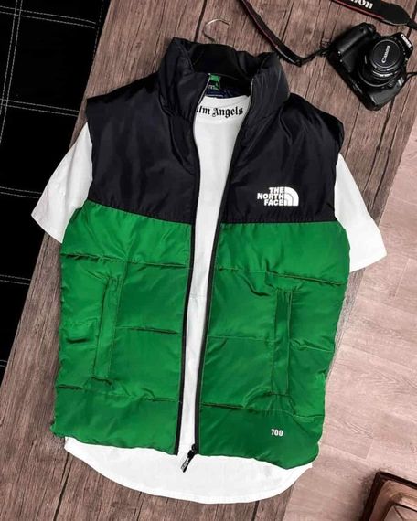 Жилетка в стиле The North Face черно-зеленая | Зображення 1