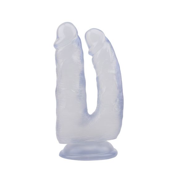 Фалоімітатор подвійний Chisa Hi-Rubber на присосці, прозорий Sex Aura | Зображення 2
