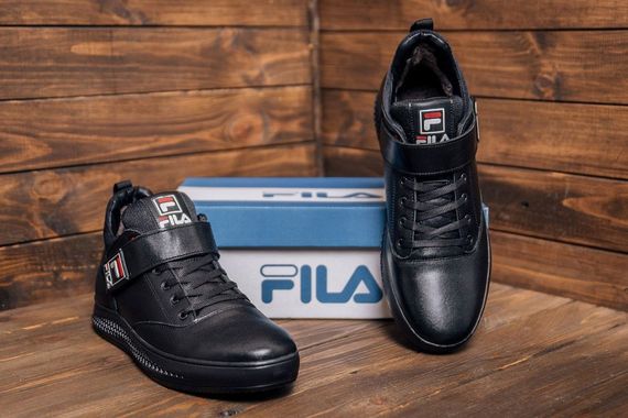 шкіряні зимові ботинки Fila Black | Зображення 5