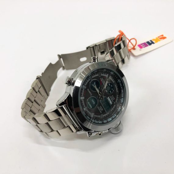 Часы наручные мужские стильные модные красивые SKMEI 1515SI SILVER, Мужские час наручные HU-45 | Зображення 9