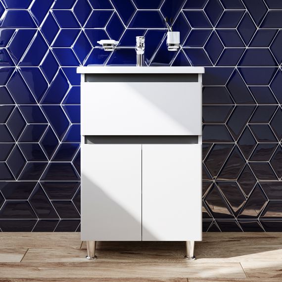 Тумба напольная AM.PM X-Joy 55 см с умывальником M85-FSX0553-WC0553WG38 | Зображення 1