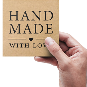 Этикетка самоклеящаяся крафт "Handmade 01​" 100x100 мм, 100 шт, Viskom