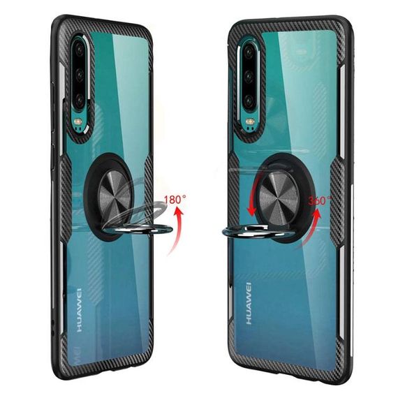 Чохол Primolux Ring Magnetic Stand для Huawei P30 - Black | Зображення 1