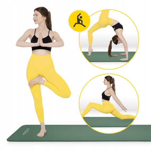 Килимок (мат) спортивний 4FIZJO NBR 180 x 60 x 1 см для йоги та фітнесу Navy Green (P-5905973406680) | Зображення 5