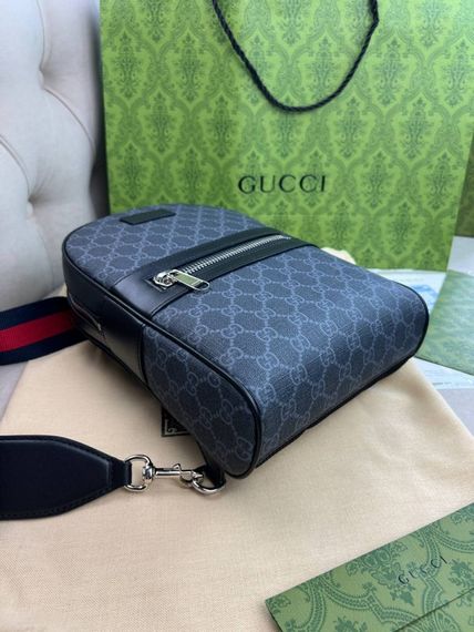 Нагрудна сiра сумка Gucci GG Gray c845 | Зображення 6