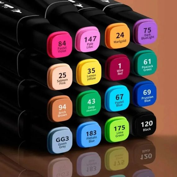 Маркери для малювання з двосторонніми кінцями 60, Двосторонні маркери для творчості QC-31 | Зображення 6