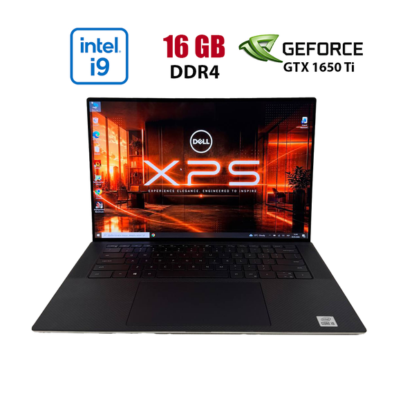 Ігровий ноутбук Dell XPS 15 9500 / 15.6" (3840x2400) IPS Touch / Intel Core i9-10885H (8 (16) ядер по 2.4 - 5.3 GHz) / 16 GB DDR4 / 512 GB SSD / nVidia GeForce GTX 1650 Ti, 4 GB GDDR6, 128-bit / WebCam б/в