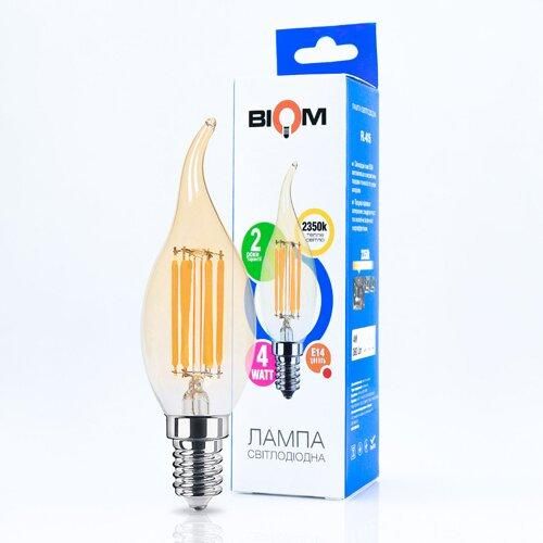 Світлодіодна лампа Biom FL-415 C35 LT 4W E14 2530K Amber свічка на вітрі | Зображення 4