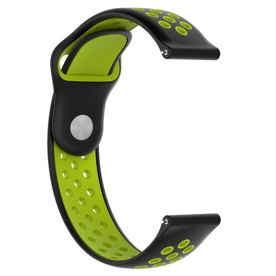 Спортивний ремінець Primolux Perfor Sport з перфорацією для годинника Garmin Vivoactive 4 - Black&Green | Зображення 1