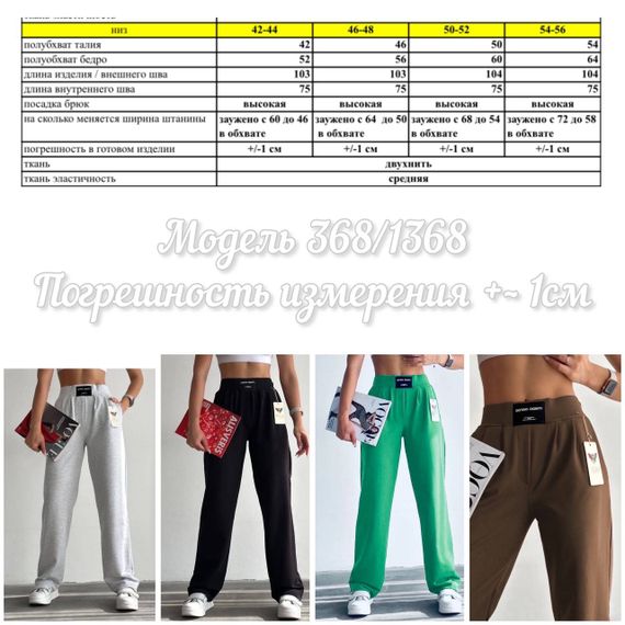 Жіночі штани двонитка колір сірий меланж р.46/48 441713 | Зображення 1