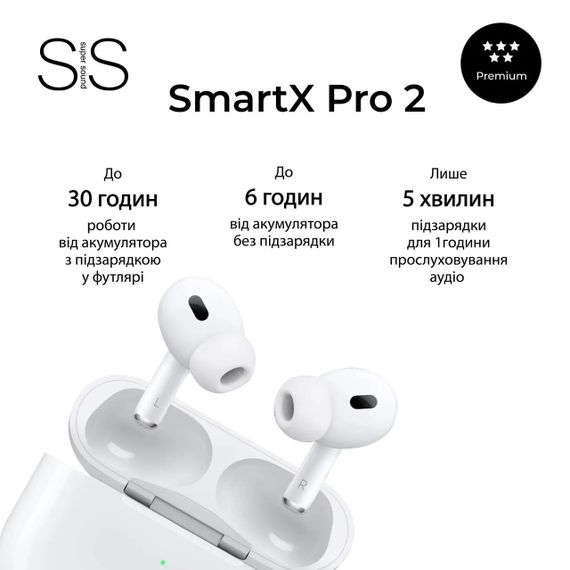 Навушники бездротові TWS SmartX Pro 2 Premium Bluetooth навушники з мікрофоном SAP2P | Зображення 7