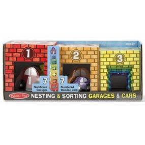 Развивающая игрушка Melissa&amp;Doug Набор блоков-кубов Автомобили и гаражи (MD12435)