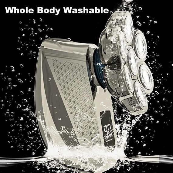 Електробритва чоловіча акумуляторна роторна 5 в 1 з 7 плавальними головками HM-1686 | Зображення 6