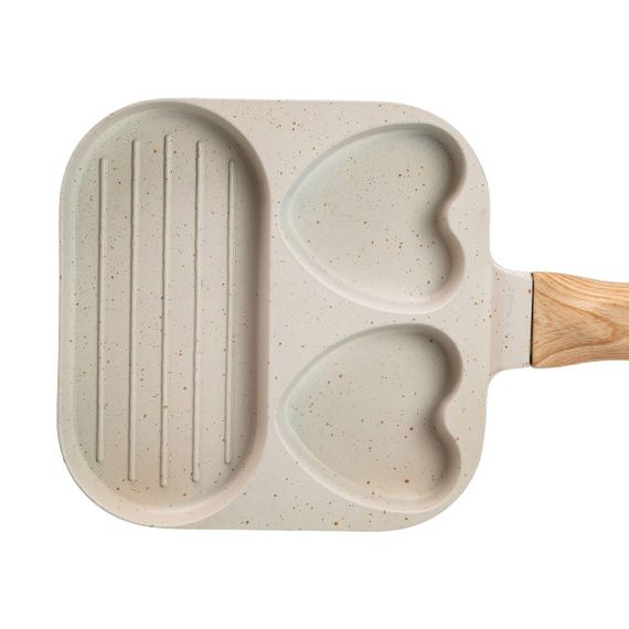 Сковорода квадратна порційна на 3 секції з антипригарним покриттям бежева HP39569W | Зображення 4