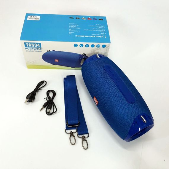 Портативная Bluetooth колонка TG534 SD IPX5 с ремешком, портативная блютус колонка. Цвет: синий | Зображення 8
