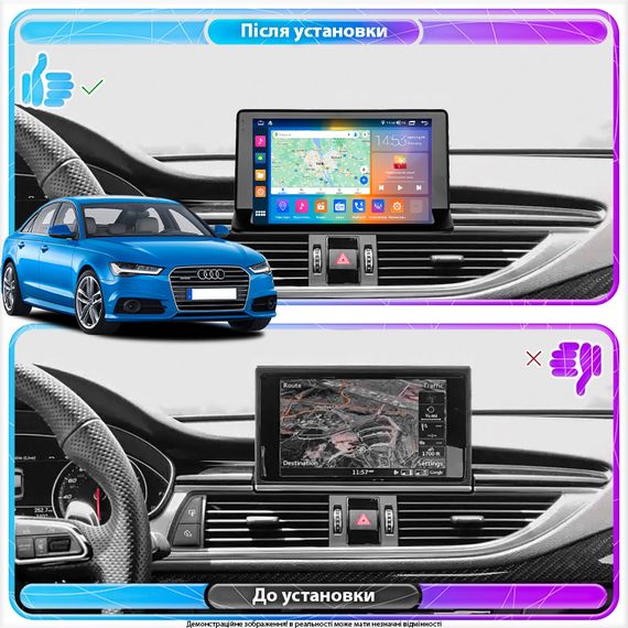 Штатная магнитола Lesko для Audi Q3 I (8U) Рестайлинг 2014-2018 IPS 9" 4/64Gb CarPlay 4G Wi-Fi GPS Prime | Зображення 2
