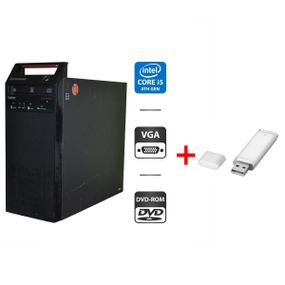 Комп'ютер Lenovo ThinkCentre E73 Tower / Intel Core i5-4460S (4 ядра по 2.9 - 3.4 GHz) / 8 GB DDR3 / 320 GB HDD / Intel HD Graphics 4600 / DVD-ROM / Без OC б/в