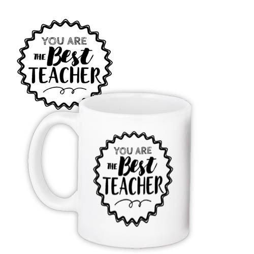 Кружка с принтом Best teacher 330 мл (KR_SS003)