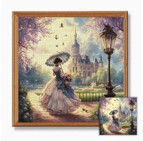 Набор для вышивки крестом JOZYSH "Дыхание весны" 14CT, 40x40 см, канва Аида с нанесенным рисунком