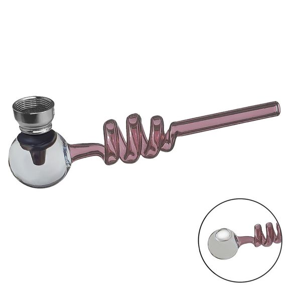 Скляна Трубка Спіраль "Herb Pipe Pink"
