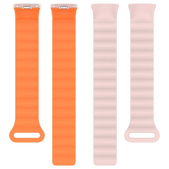 Ремешок Dual-color Magnetic для Xiaomi Mi Band 9/8 Light Pink / Orange | Зображення 3