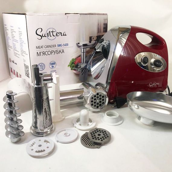 Електром'ясорубка Suntera SMG-5420R 1800 Вт, електром'ясорубка соковитискач для томатів, м'ясорубка для дому | Зображення 5