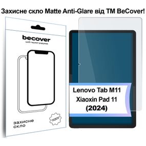 Стекло защитное BeCover Matte Anti-Glare Lenovo Tab M11 (2024) TB-TB330FU/Xiaoxin Pad 11 (2024) 11&quot; (713437)
