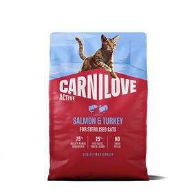 Сухий корм із лососем та індичкою для стерилізованих котів Carnilove Active Salmon & Turkey Sterilised, 2 кг