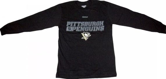 Дитяча футболка з довгим рукавом Reebok NHL Pittsburgh Penguins