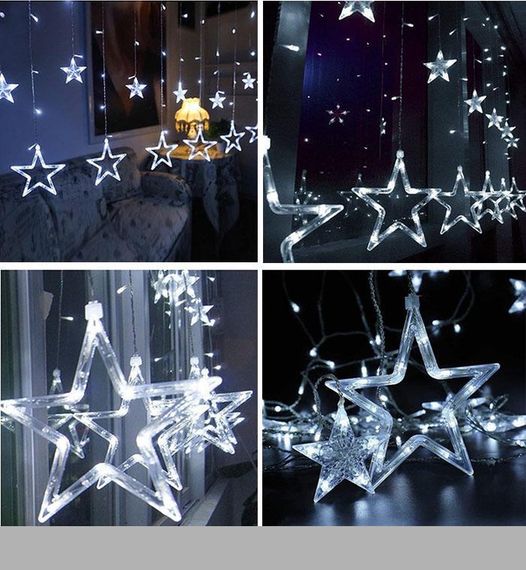 Гірлянда STAR CURTAIN 12W Звезды біла 3M*80CM*50CM (47679-8113_223)
