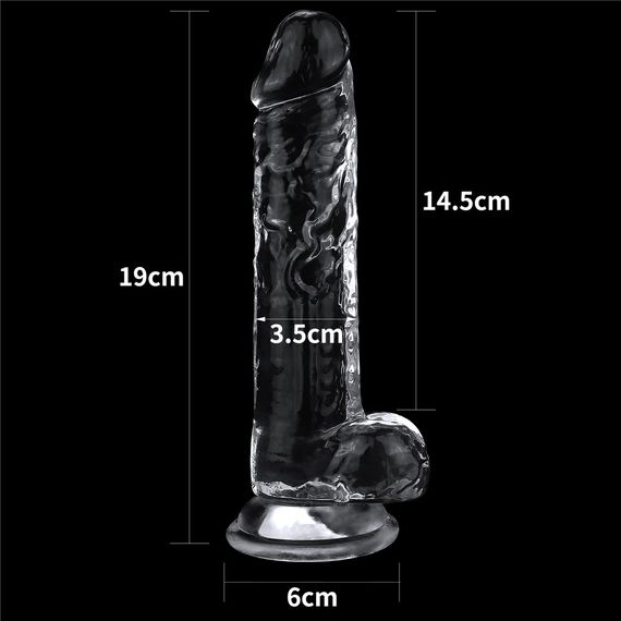 Фалоімітатор - Flawless Clear Dildo 7.5" Clear Sex Aura | Зображення 4