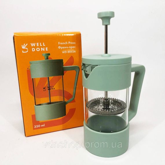 Заварний чайник скляний з ручкою, Френч-прес з поршнем, Скляний чайник для кави та чаю QL-45 | Зображення 1