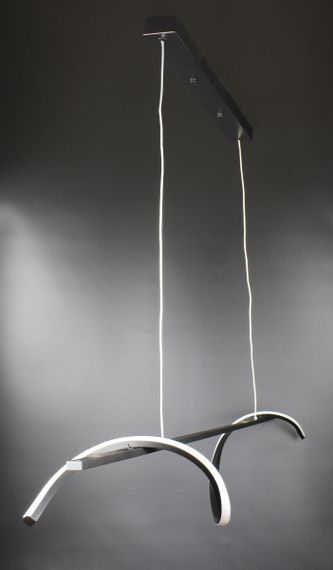 Люстра світлодіодна підвісна LED світильник для квартири на стелю лед 26738 Чорний 30-160х10х120 см. | Зображення 8