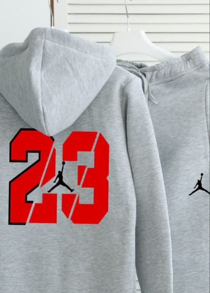 Костюм зимовий флісовий Jordan сірий | Зображення 1