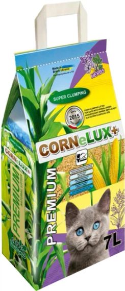 Гігієнічний наповнювач для котів та гризунів CORNELUX+ кукурудзяний 7 л