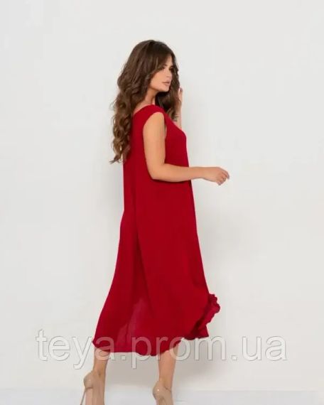 Платье для женщин цвет бордовый размер 5XL FI_000141 | Зображення 2