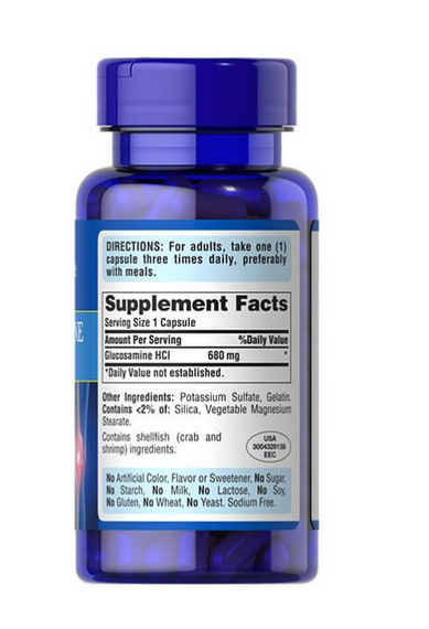 Глюкозамін, Glucosamine HCl, Puritan&#39;s Pride, 60 капсул | Зображення 1