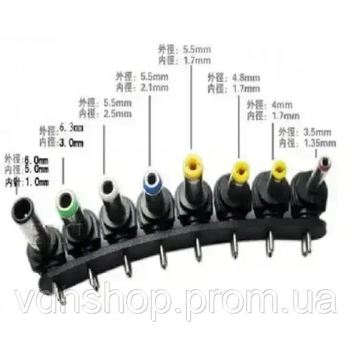 Універсальний зарядний пристрій MY-150 адаптер для ноутбуків 220 В 8 насадок | Зображення 4