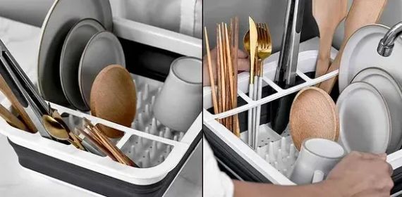 Сушка силиконовая для посуды Benson BN-090 | складная кухонная сушилка для посуды Бенсон, Бэнсон | Зображення 4