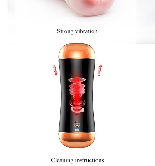 Мастурбатор з вібрацією B - Series Fox Vibrating Masturbation, подвійний Sex Aura | Зображення 4