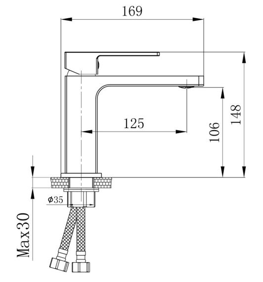 Змішувач для раковини Qtap Gemini QTGEM270GMB45676 Gunmetal Black PVD | Зображення 1
